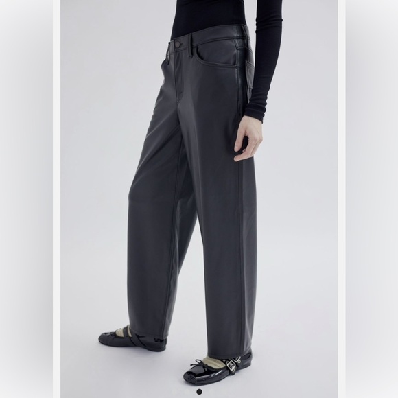 Levi's Pants - Levi’s Premium Baggy Dad Faux Leather Pants Black Size 27